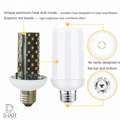 Decorative flame bulb for warm ambient home lighting