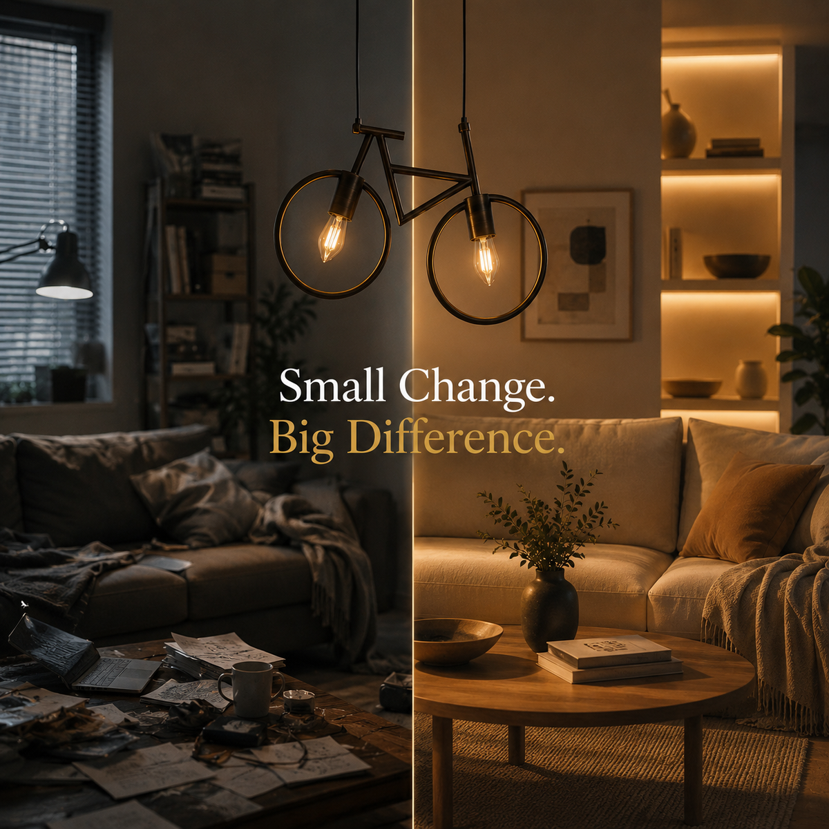 Bicycle Pendant Ceiling Light | 2-Light Industrial Hanging Lamp | E27 Metal Frame