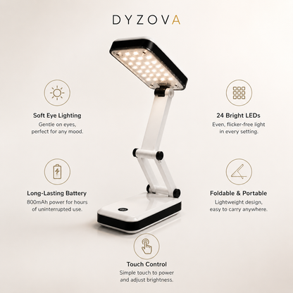 Rechargeable Foldable LED Desk Lamp | Eye-Care Study Light with Touch Control
