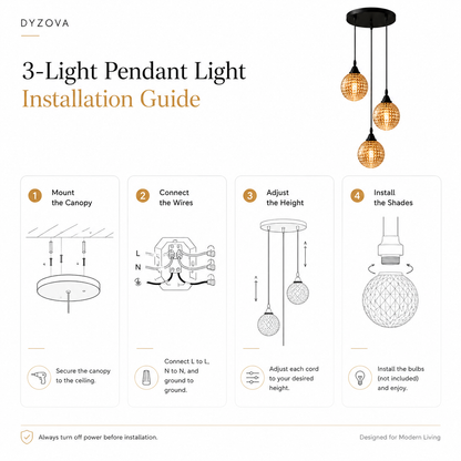 3-Light Crystal Pendant Light | Modern Dining Room Chandelier