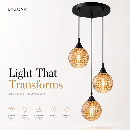 3-Light Crystal Pendant Light | Modern Dining Room Chandelier