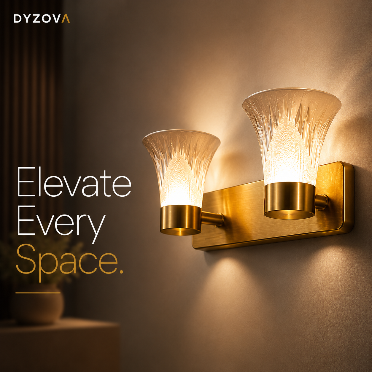 Modern Brushed Gold 2-Light Wall Sconce for Bathroom Vanity