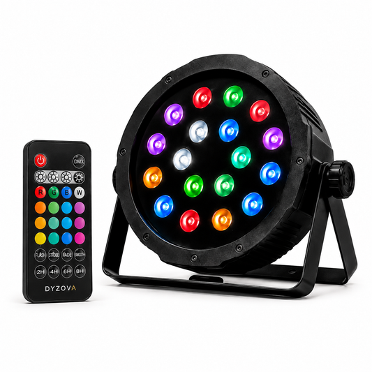 RGB LED Par Light | 18 or 36 LED Stage Spotlight with Remote | Events, Parties & DJ Lighting