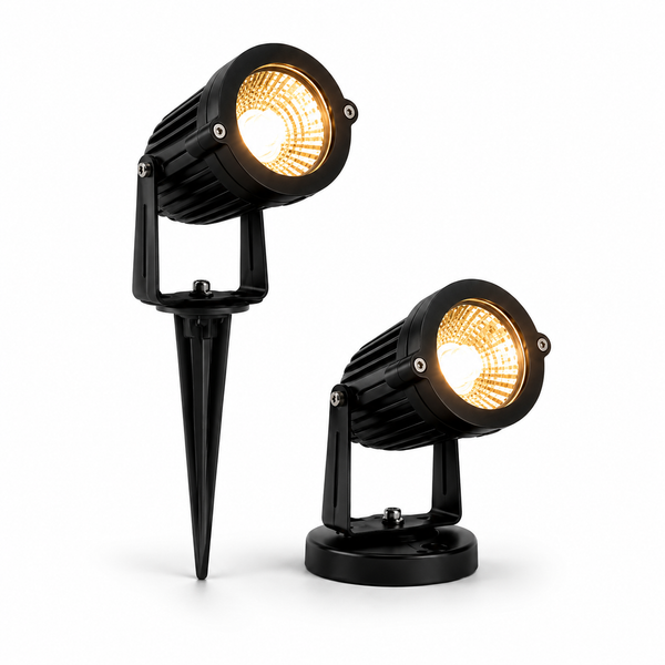 Waterproof Garden Spotlight | Aluminium COB LED Landscape Light | Spike & Base Mount