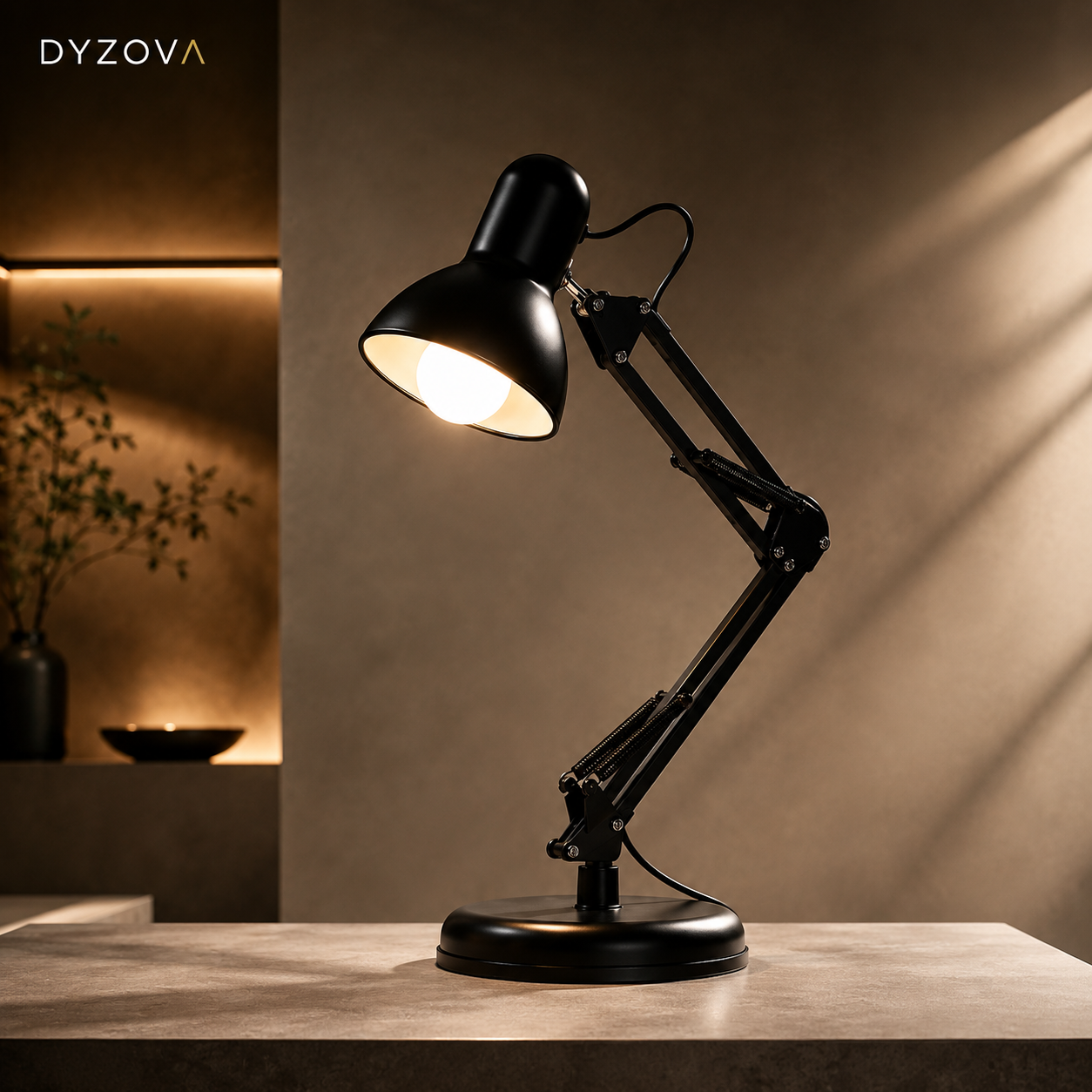 Matte Black Architect Desk Lamp | Swing-Arm Study Light | E27 Adjustable