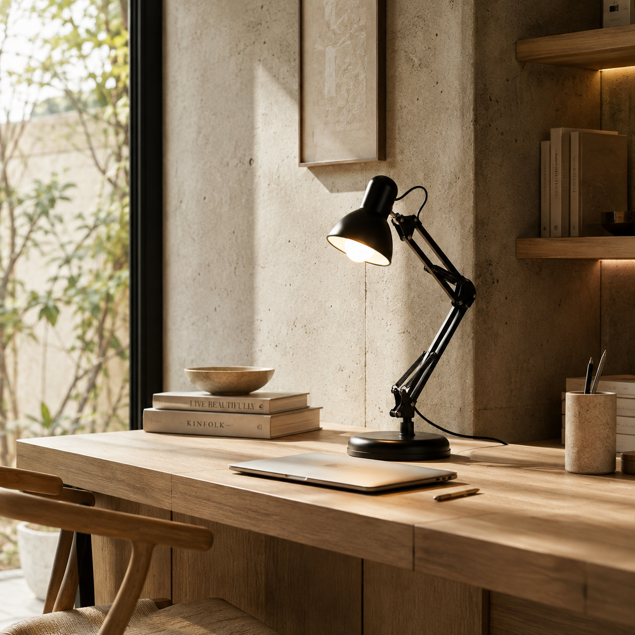 Matte Black Architect Desk Lamp | Swing-Arm Study Light | E27 Adjustable