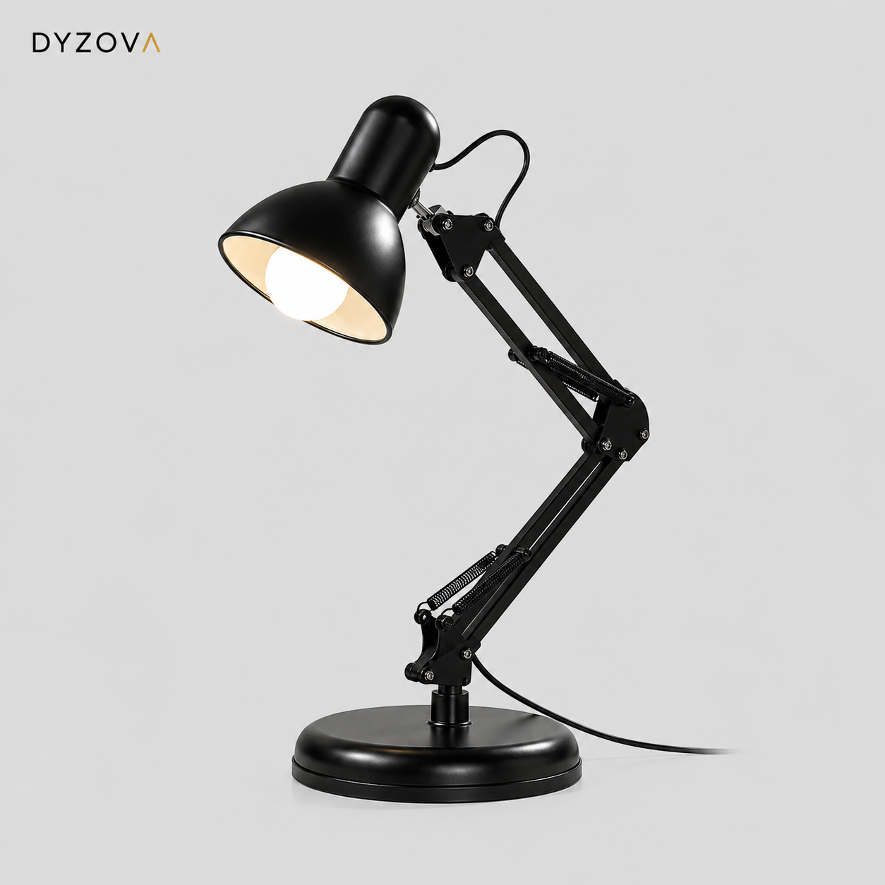 Matte Black Architect Desk Lamp | Swing-Arm Study Light | E27 Adjustable