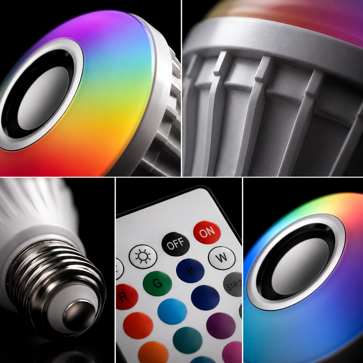 RGB Music Bulb with Bluetooth Speaker | 16M Colours, Dimmable, E27 with 24-Key Remote