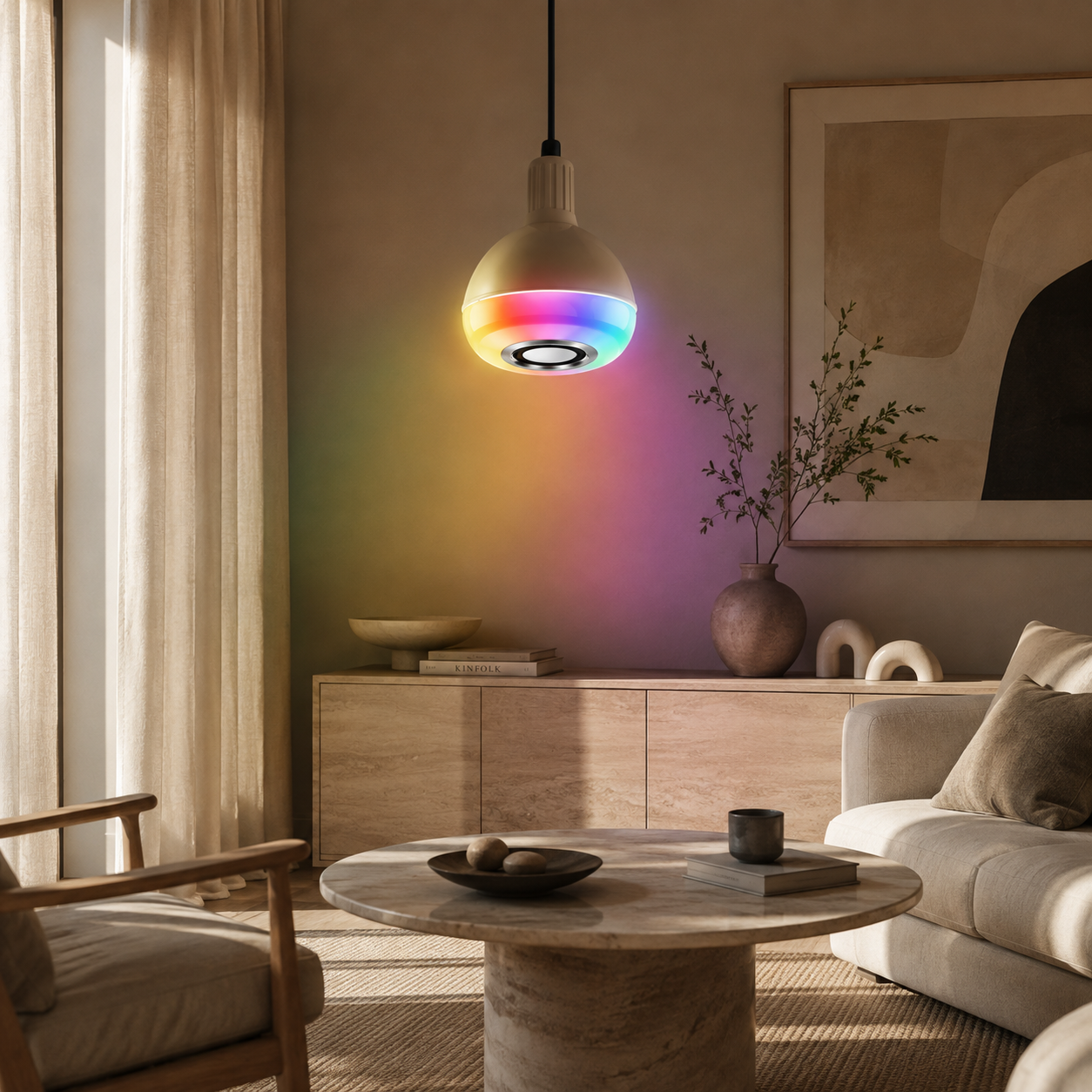 RGB Music Bulb with Bluetooth Speaker | 16M Colours, Dimmable, E27 with 24-Key Remote