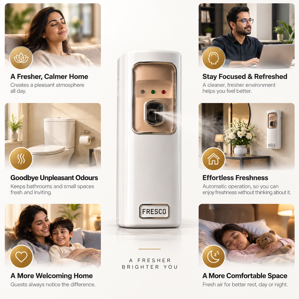 FRESCO Automatic Perfume Dispenser | Remote Control | Adjustable Spray | 20–40m² Coverage