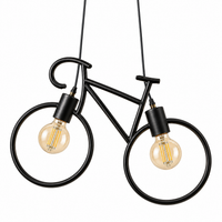 Bicycle Pendant Ceiling Light | 2-Light Industrial Hanging Lamp | E27 Metal Frame