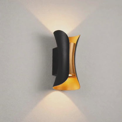 Black & Gold Hourglass LED Wall Light